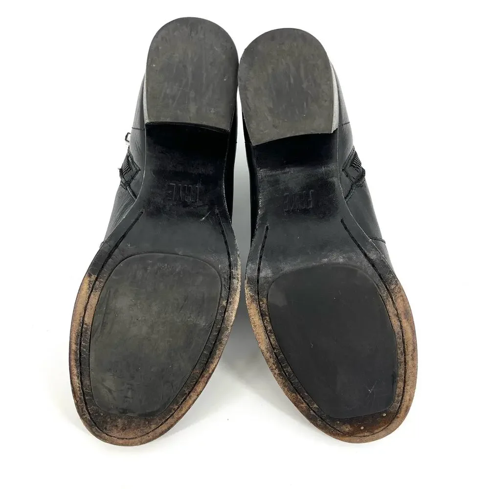 Women FRYE‎ Black Leather Nora Omaha Western Ankle Boot (7B)